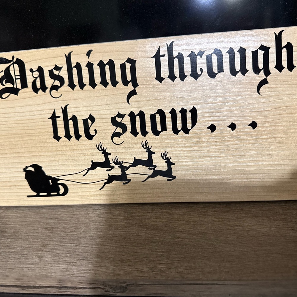Charming Holiday Wooden Sign with Black Text ALL HANDMADE BY ME